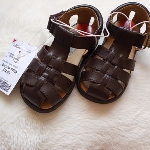 Scott David toddler boy brown sandals with velcro